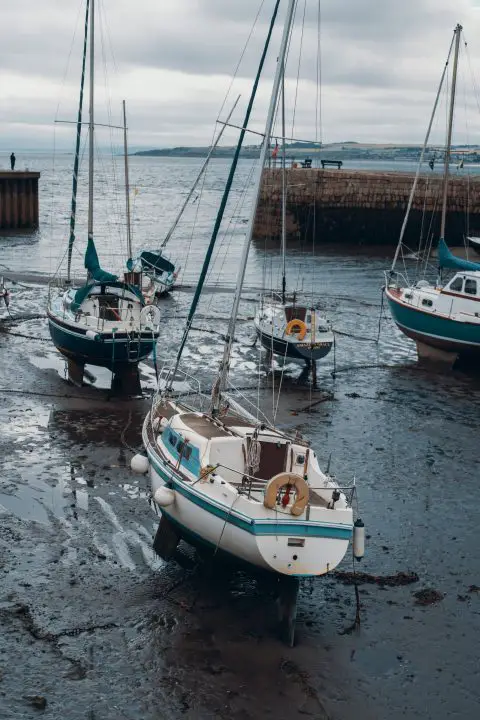 A small coastal town near Kirkcaldy, Fife. The quiet sombre time where the tide is out and only the noise of distant seagulls can be heard.