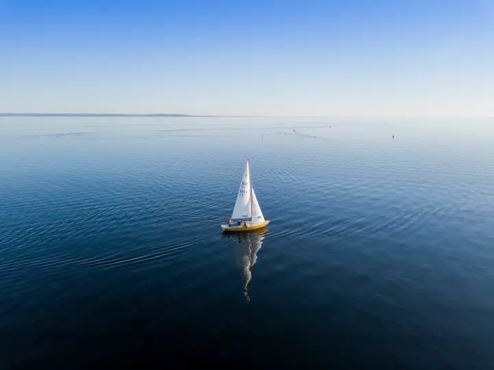 Sailboat on the ocean outside Halmstad, Sweden