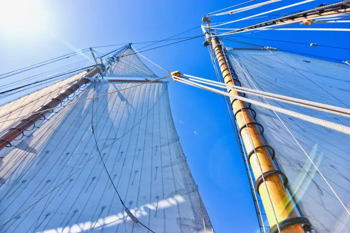 Sailing on a schooner