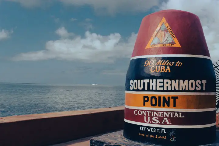 Key West southernmost point 90 miles to Cuba
