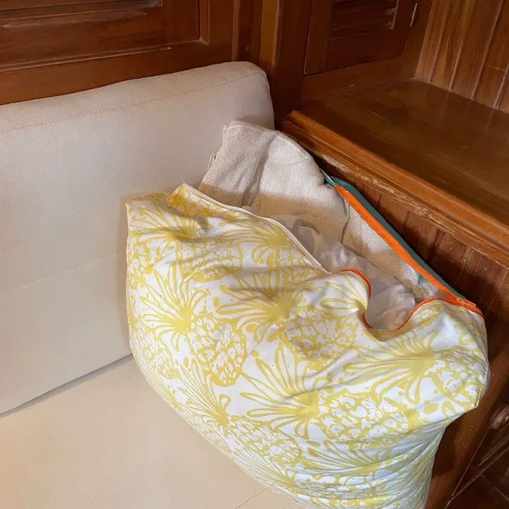 storage in boat pillows